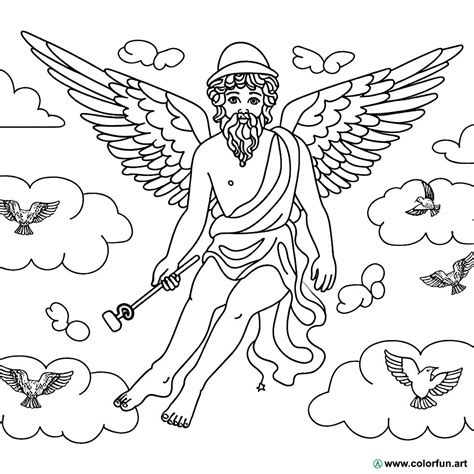 hermes dieu dessin|Coloriage de la mythologie : Hermès à Télécharger ou .